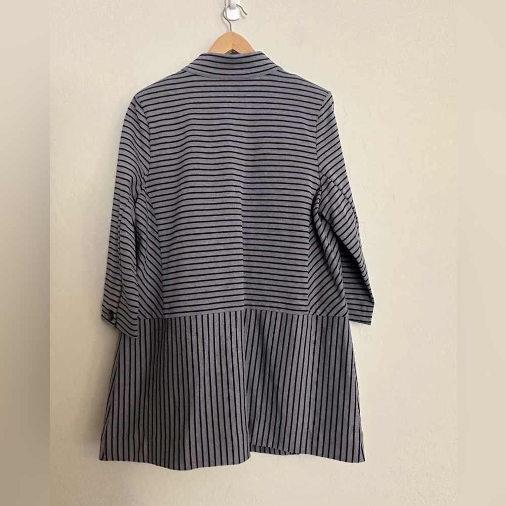 NWT CABI Style #5474  Dappled Striped Car Coat Navy Blue Size XL - Picture 6 of 7